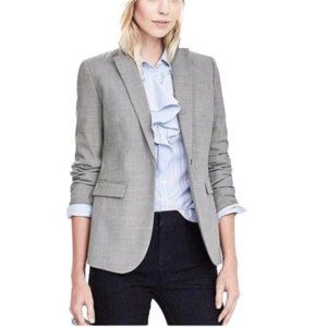 Banana Republic Grey Checked Lean and Long Blazer